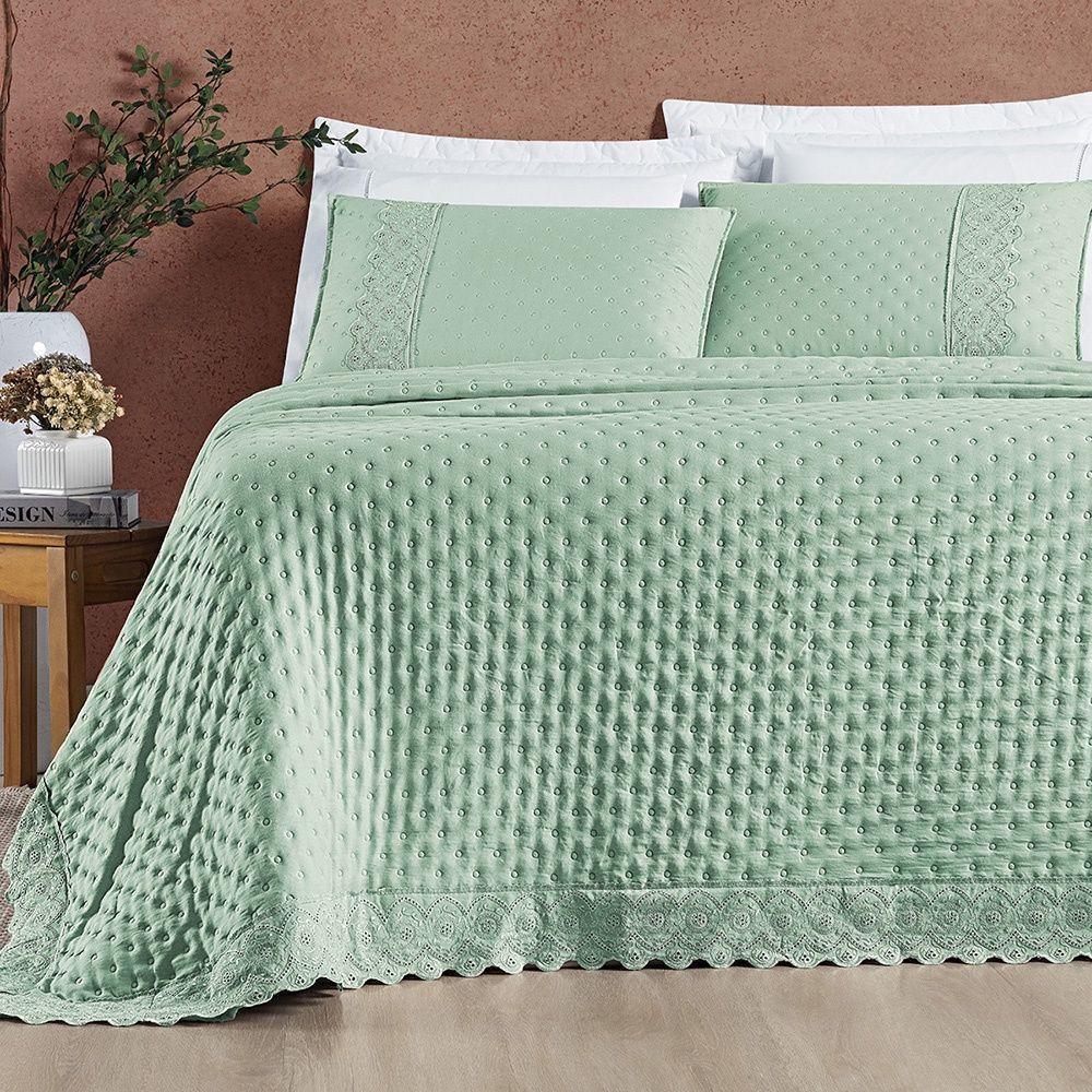 Cobre Leito Nobless Casal Padrão 03 Peças - Salvia - 3