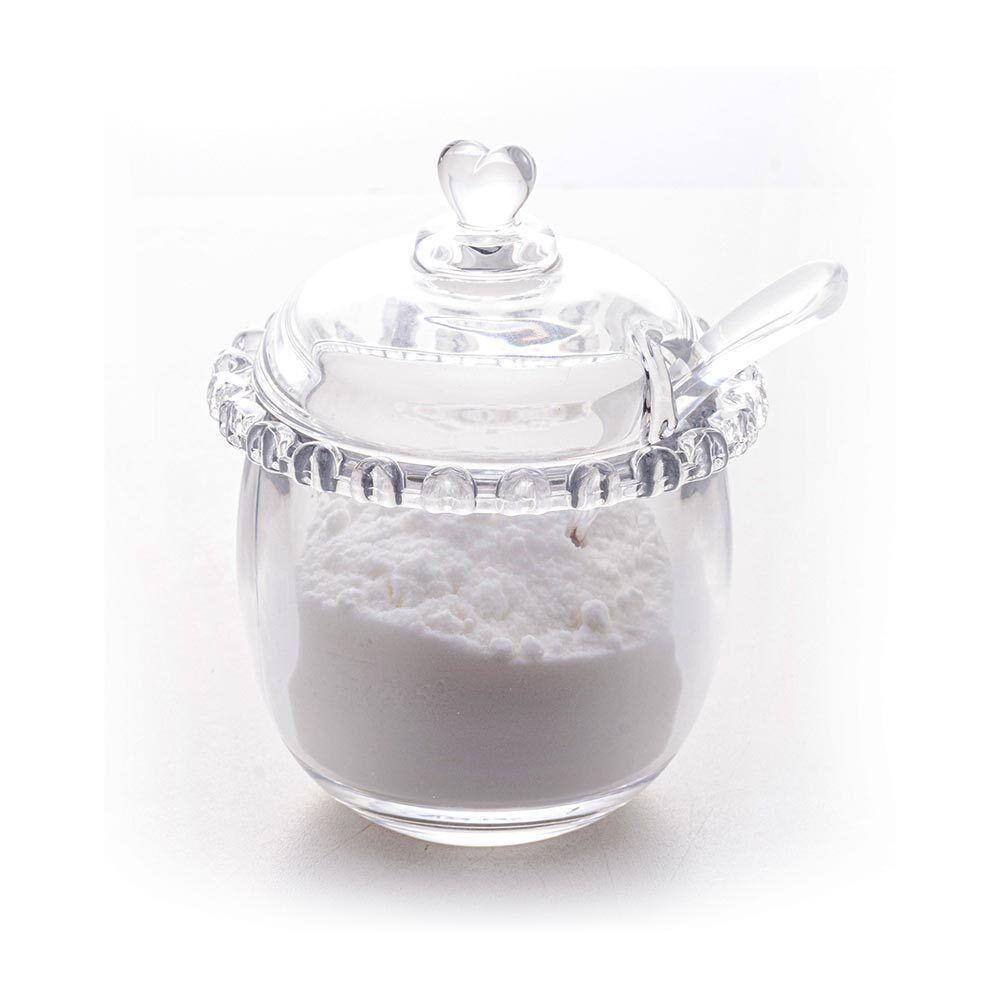 Açucareiro Com Colher Cristal Coração Lyor 9,5x12cm - 6