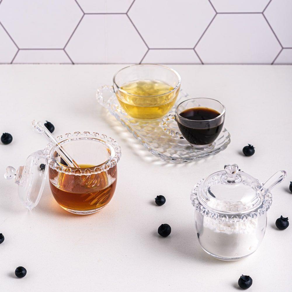 Açucareiro Com Colher Cristal Coração Lyor 9,5x12cm - 7