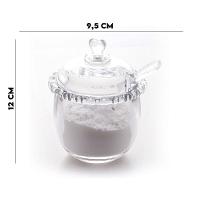 Açucareiro Com Colher Cristal Coração Lyor 9,5x12cm - 8