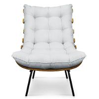 Kit 02 Poltronas Costela Linho Base De Metal - D'Rossi A05 Cinza Claro - 6