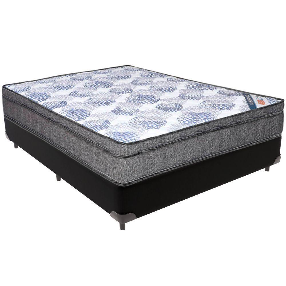 Cama Box Preto E Colchão Iso Superpocket Molas Ensacadas Viúvo Ortobom - 1