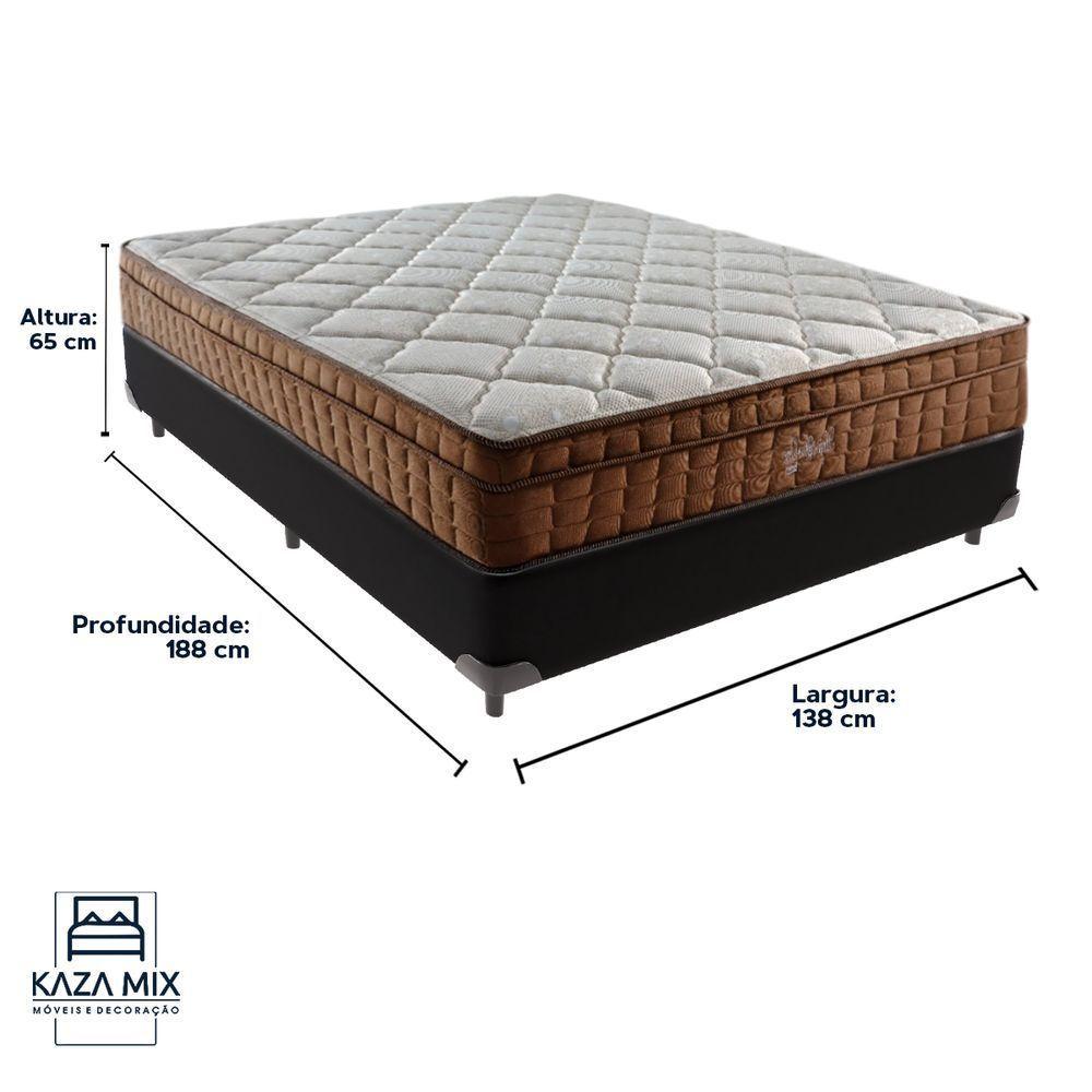 Cama Box Preto E Colchão Anjos Star Pillow In Molas Ensacadas Casal Anjos - 3