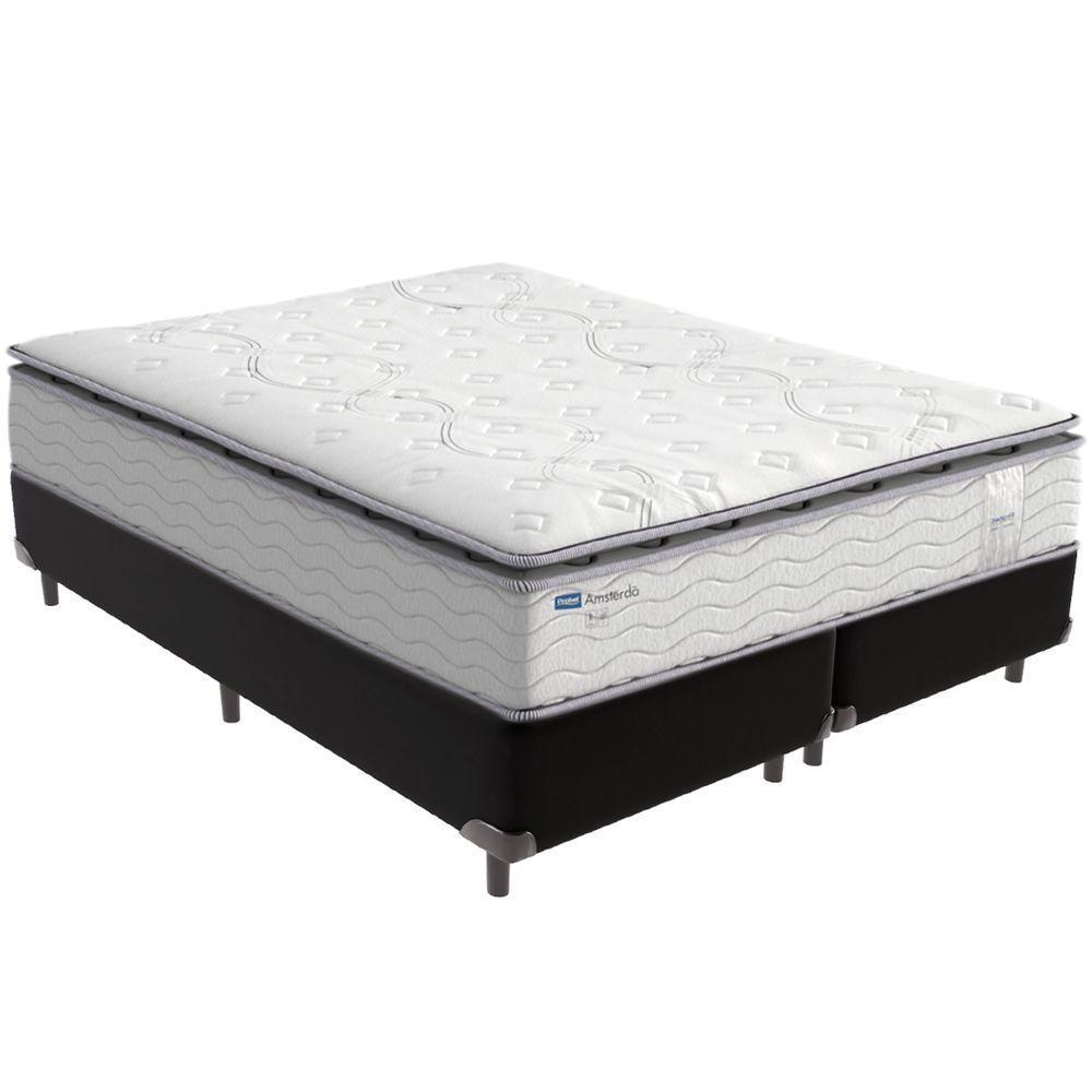 Cama Box Preto E Colchão Amsterdã Molas Ensacadas Queen Probel - 1