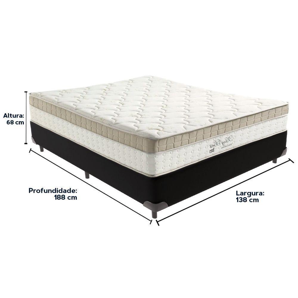 Cama Box Preto E Colchão King Best Molas Ensacadas Casal 138x188x33 Anjos - 3