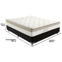 Cama Box Preto E Colchão King Best Molas Ensacadas Casal 138x188x33 Anjos - 3