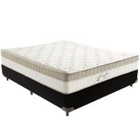 Cama Box Preto E Colchão King Best Bege Molas Ensacadas Casal Anjos - 1