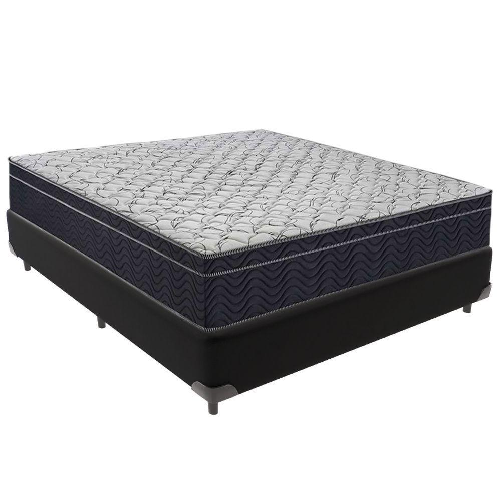 Cama Box Preto E Colchão Airtech 150 Espuma D45 Viúvo Ortobom - 1