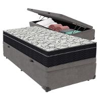 Cama Box Baú E Colchão Airtech 150 Espuma D45 Solteiro Ortobom Solteiro Cinza - 1