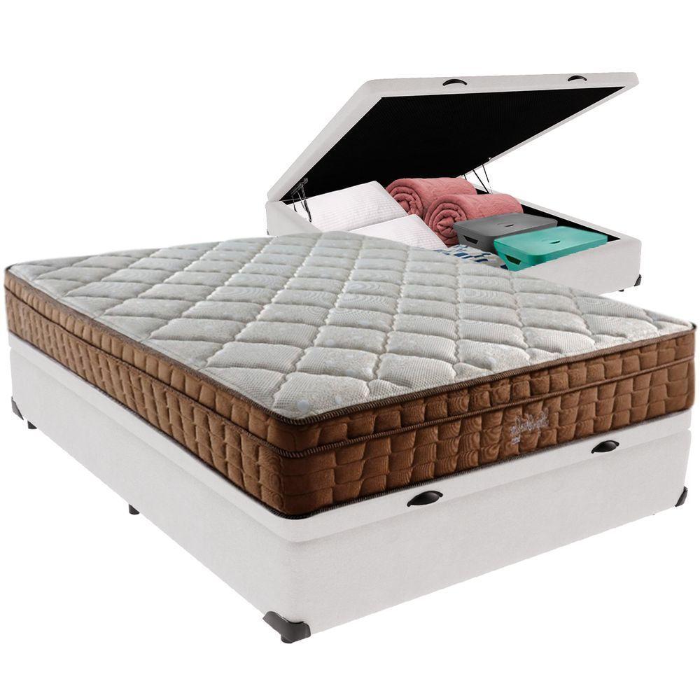 Cama Box Baú E Colchão Anjos Star Pillow In Molas Ensacadas Casal Anjos Casal Branco - 1
