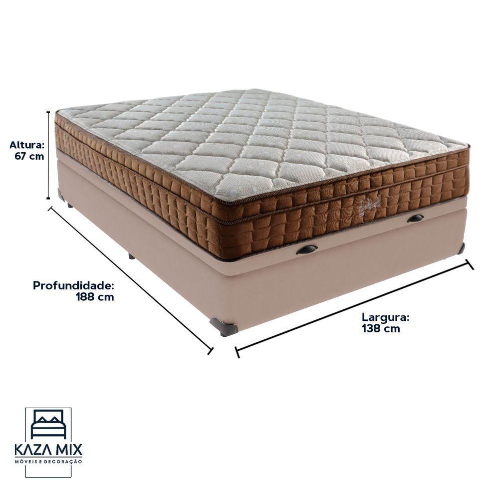 Cama Box Baú E Colchão Anjos Star Pillow In Molas Ensacadas Casal Anjos Casal Bege - 3