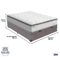 Cama Box Baú E Colchão Amsterdã Molas Ensacadas Casal Probel Casal Cinza - 3