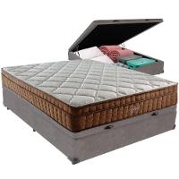 Cama Box Baú E Colchão Anjos Star Pillow In Molas Ensacadas Casal Anjos Casal Cinza - 1