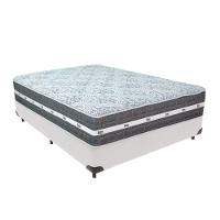 Cama Box Branco E Colchão Black Graphite Molas Ensacadas Casal 138x188x27 Anjos - 1