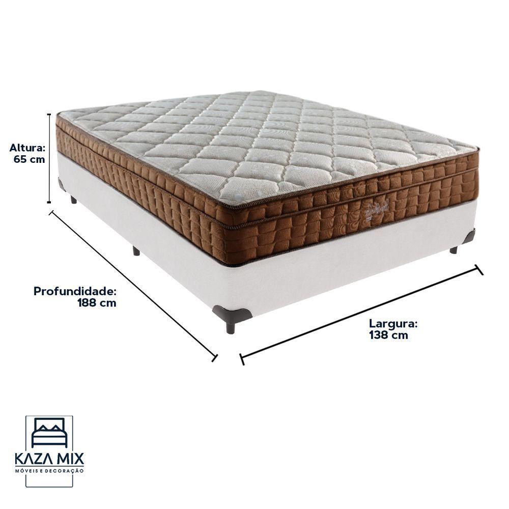 Cama Box Branco E Colchão Anjos Star Pillow In Molas Ensacadas Casal Anjos - 3