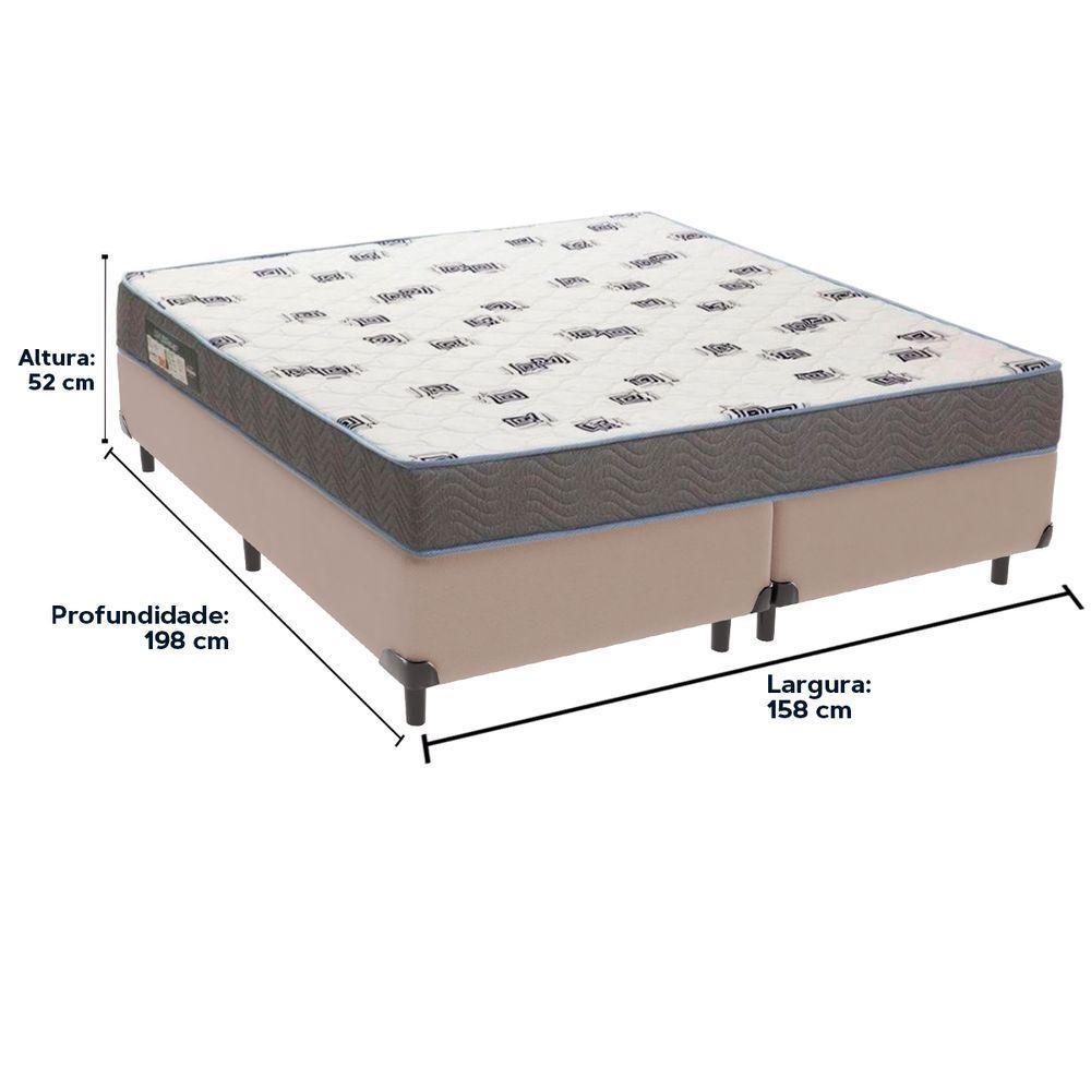 Cama Box Bege E Colchão Light Espuma D33 Queen Ortobom - 3