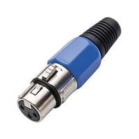 Conector Cannon De Microfone Femea Profissional Azul - 1
