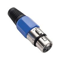 Conector Cannon De Microfone Femea Profissional Azul - 2
