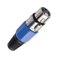 Conector Cannon De Microfone Femea Profissional Azul - 3