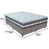 Cama Box Cinza E Colchão Black Graphite Molas Ensacadas Queen 158x198x27 Anjos - 2
