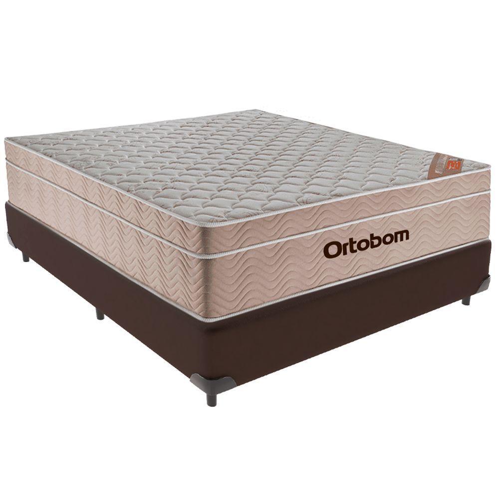 Cama Box Marrom E Colchão Airtech Springpocket Molas Ensacadas Casal Ortobom - 1