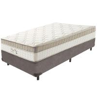 Cama Box Cinza E Colchão King Best Molas Ensacadas Solteiro 88x188x33 Anjos - 1