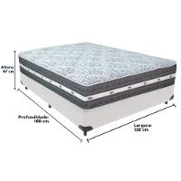 Cama Box Branco E Colchão Black Graphite Molas Ensacadas Casal 138x188x32 Anjos - 3