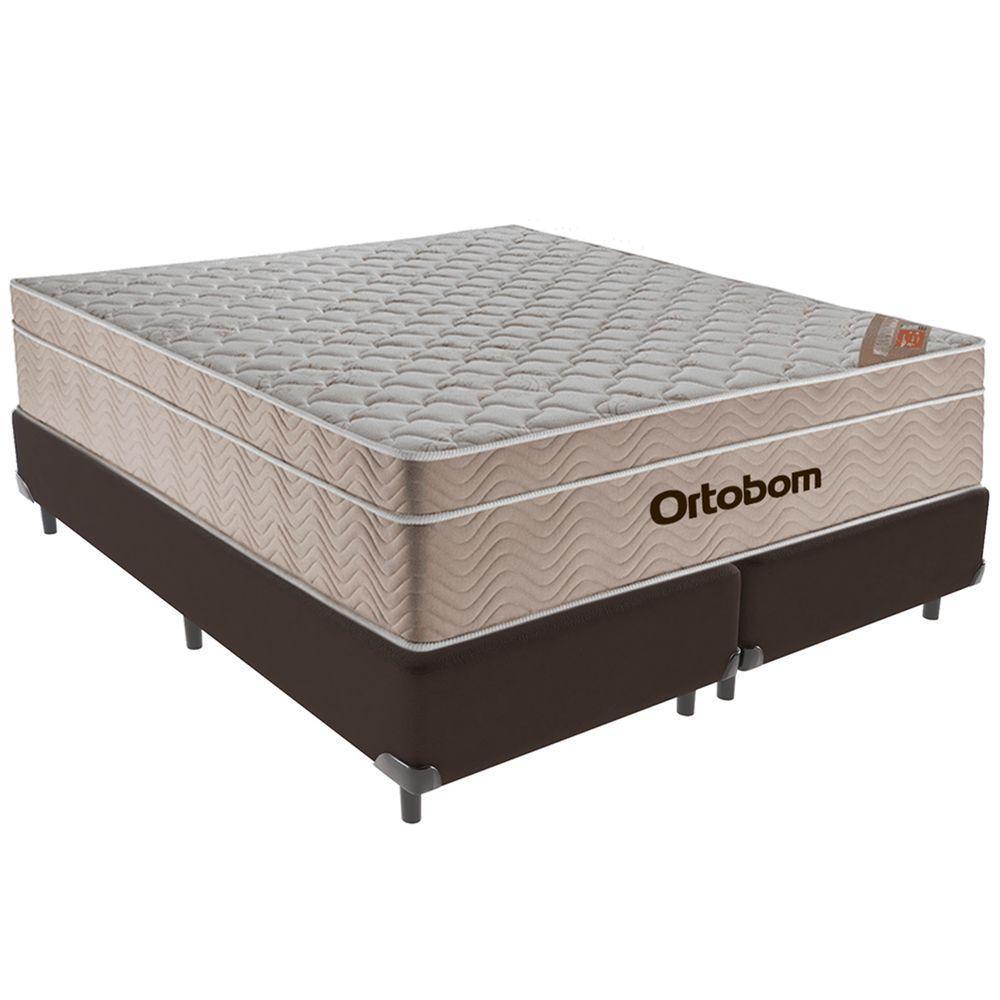 Cama Box Marrom E Colchão Airtech Springpocket Molas Ensacadas Queen Ortobom - 1