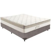 Cama Box Cinza E Colchão King Best Molas Ensacadas Casal 138x188x33 Anjos - 1