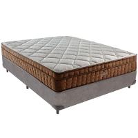 Cama Box Cinza E Colchão Anjos Star Pillow In Molas Ensacadas Casal Anjos - 1