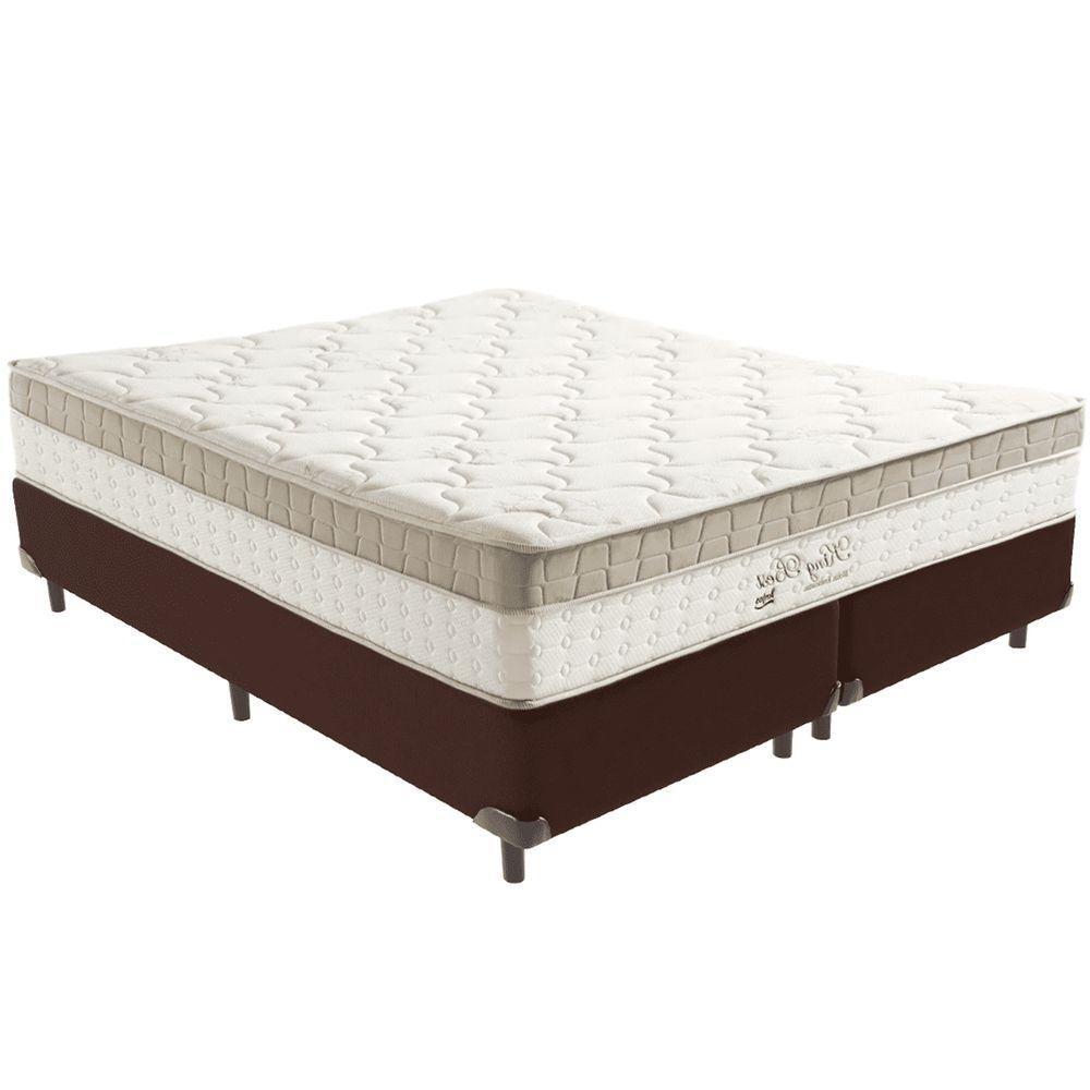 Cama Box Marrom E Colchão King Best Molas Ensacadas King 193x203x33 Anjos - 1