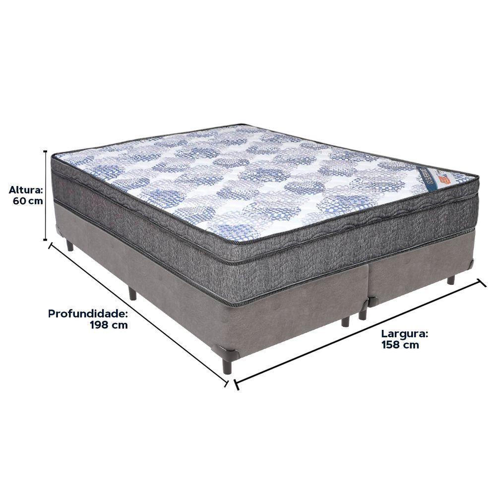 Cama Box Cinza E Colchão Iso Superpocket Molas Ensacadas Queen Ortobom - 3