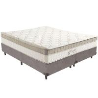 Cama Box Cinza E Colchão King Best Molas Ensacadas Queen 158x198x33 Anjos - 1