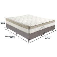 Cama Box Cinza E Colchão King Best Molas Ensacadas Queen 158x198x33 Anjos - 3