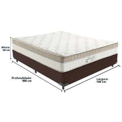 Cama Box Marrom E Colchão King Best Molas Ensacadas Casal 138x188x33 Anjos