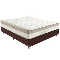 Cama Box Marrom E Colchão King Best Molas Ensacadas Casal 138x188x33 Anjos - 1