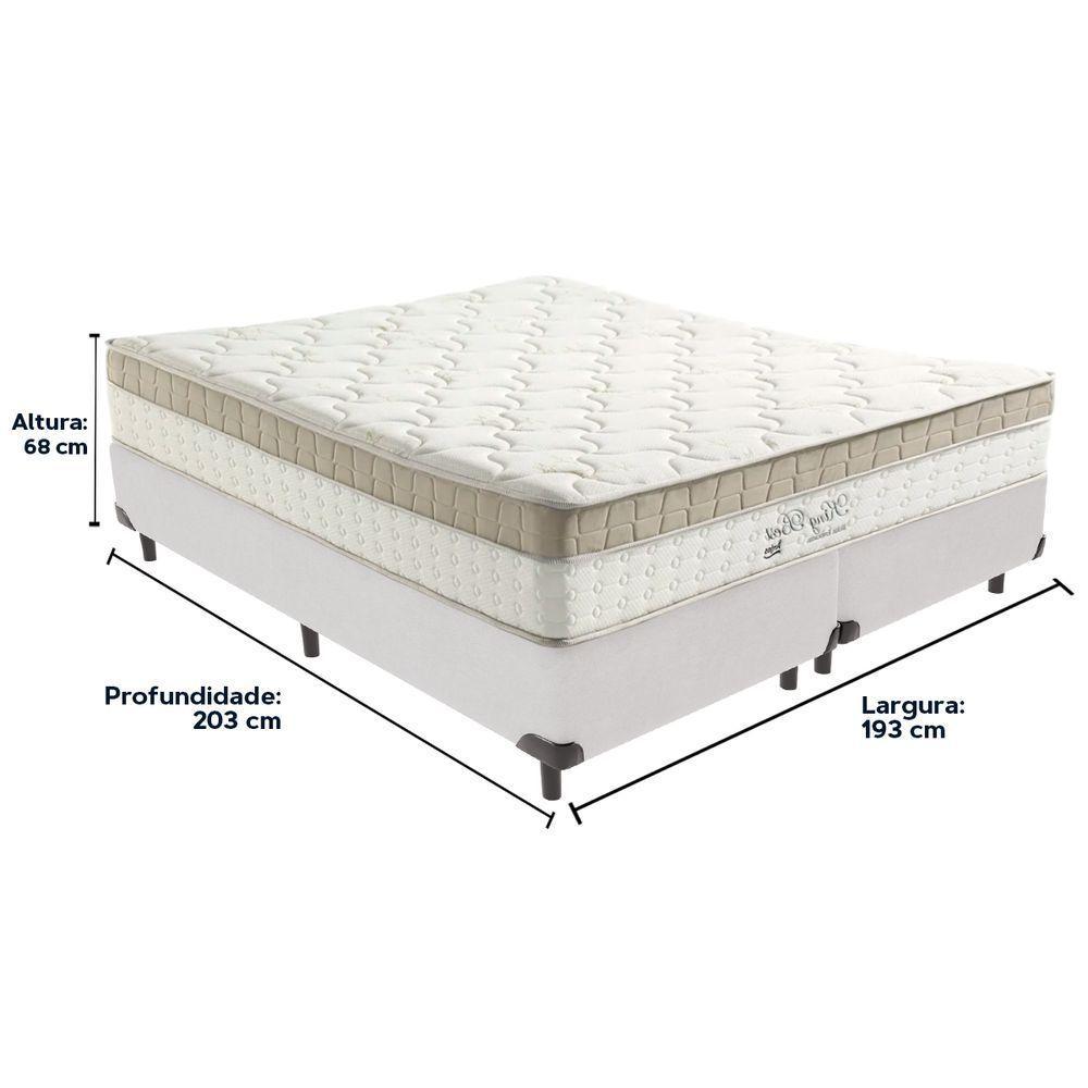 Cama Box Branco E Colchão King Best Molas Ensacadas King 193x203x33 Anjos - 2