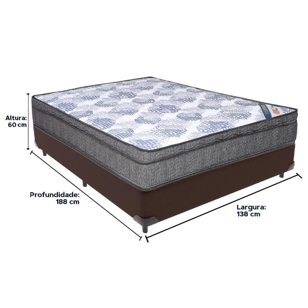 Cama Box Marrom E Colchão Iso Superpocket Molas Ensacadas Casal Ortobom - 3