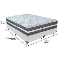 Cama Box Branco E Colchão Black Graphite Molas Ensacadas Queen 158x198x27 Anjos - 3
