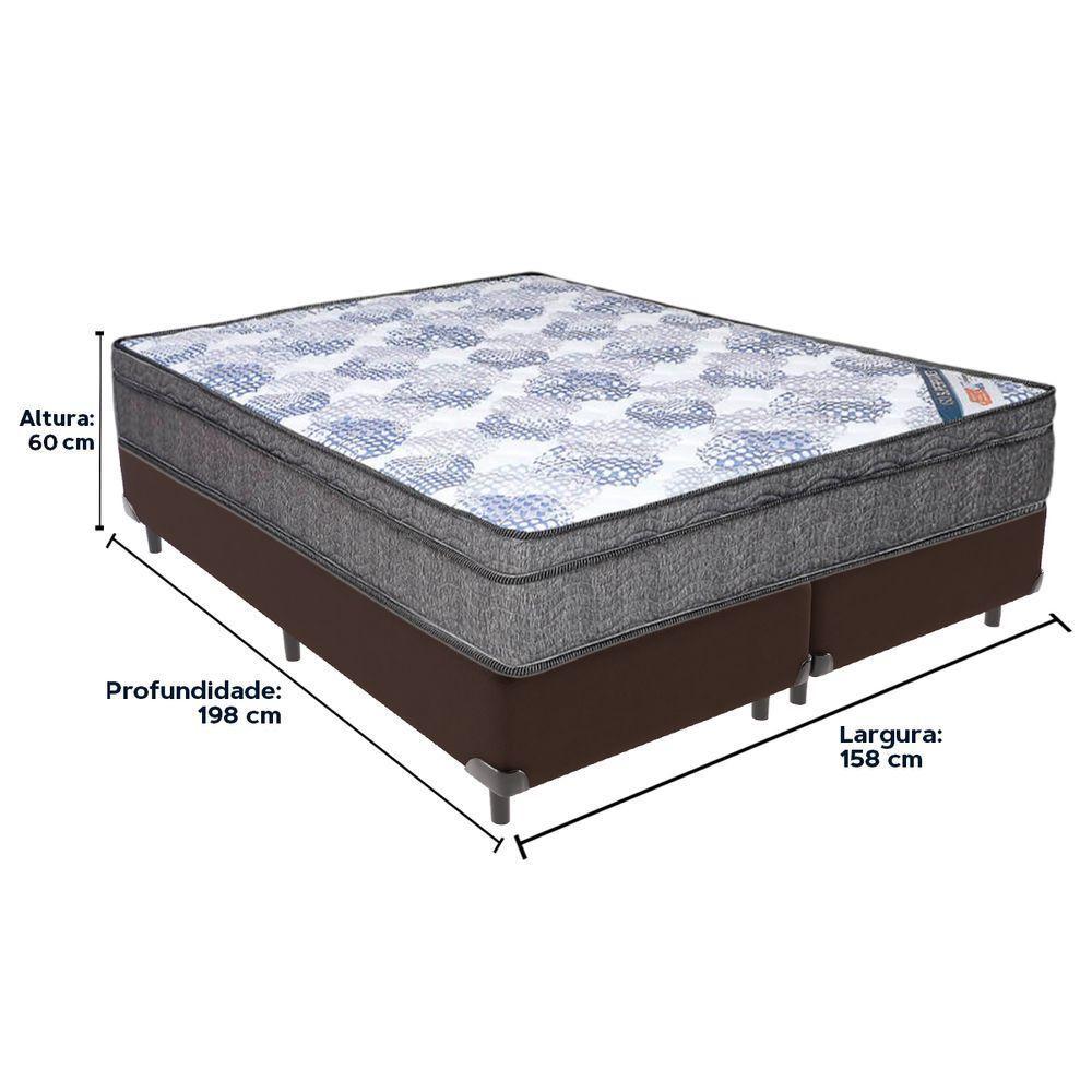 Cama Box Marrom E Colchão Iso Superpocket Molas Ensacadas Queen Ortobom - 3