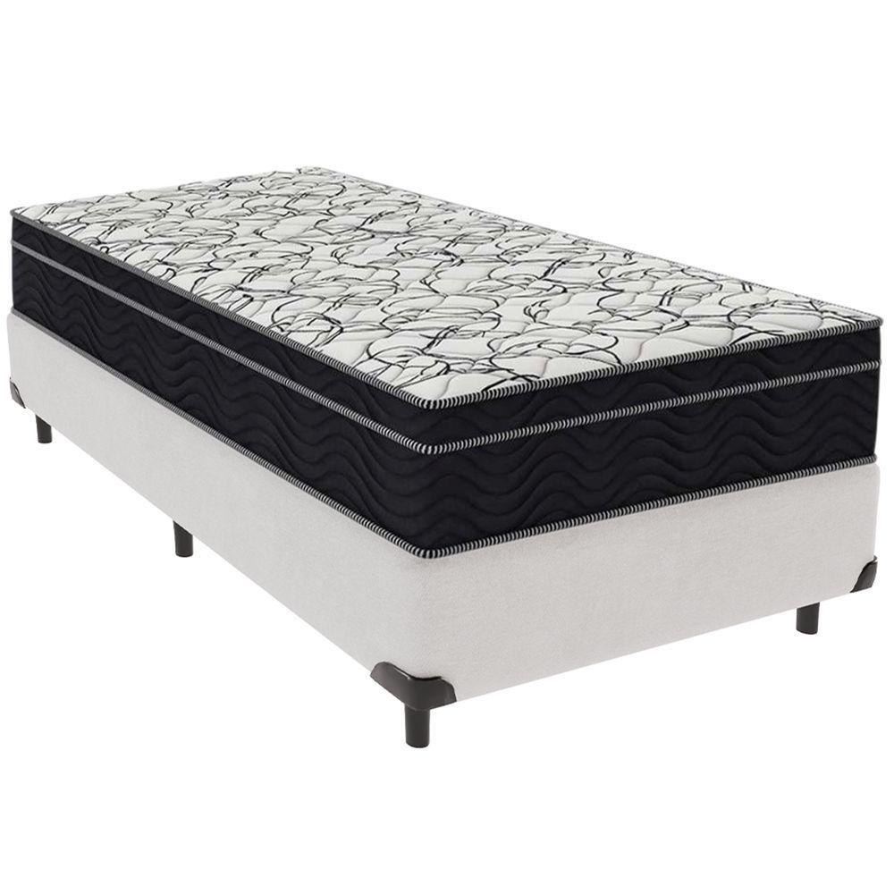 Cama Box Branco E Colchão Airtech 150 Espuma D45 Solteiro Ortobom - 1