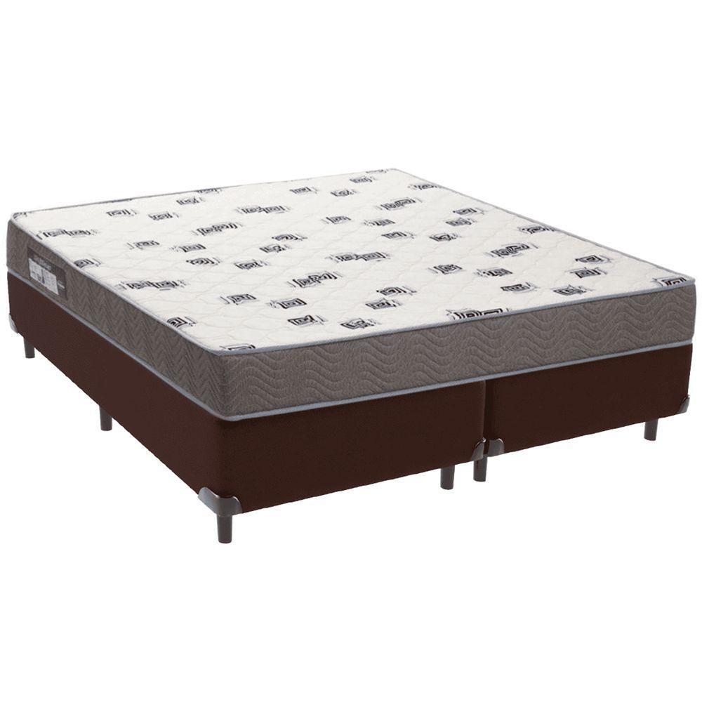 Cama Box Marrom E Colchão Light Espuma D33 Queen Ortobom - 1