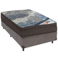 Cama Box Cinza E Colchão Iso Superpocket Molas Ensacadas Solteiro Ortobom - 1