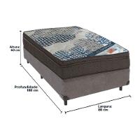 Cama Box Cinza E Colchão Iso Superpocket Molas Ensacadas Solteiro Ortobom - 3