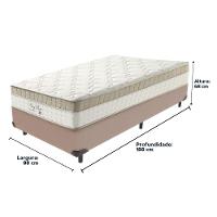 Cama Box Bege E Colchão King Best Molas Ensacadas Solteiro 88x188x33 Anjos - 6