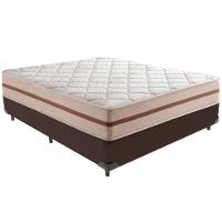 Cama Box Marrom E Colchão Classic 22 Cm Molas Ensacadas Casal Anjos - 1