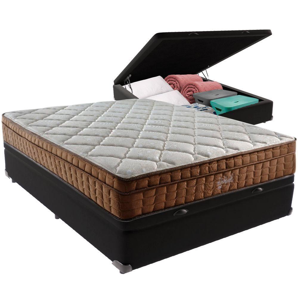 Cama Box Baú Preto E Colchão Anjos Star Pillow In Molas Ensacadas Casal Anjos - 5