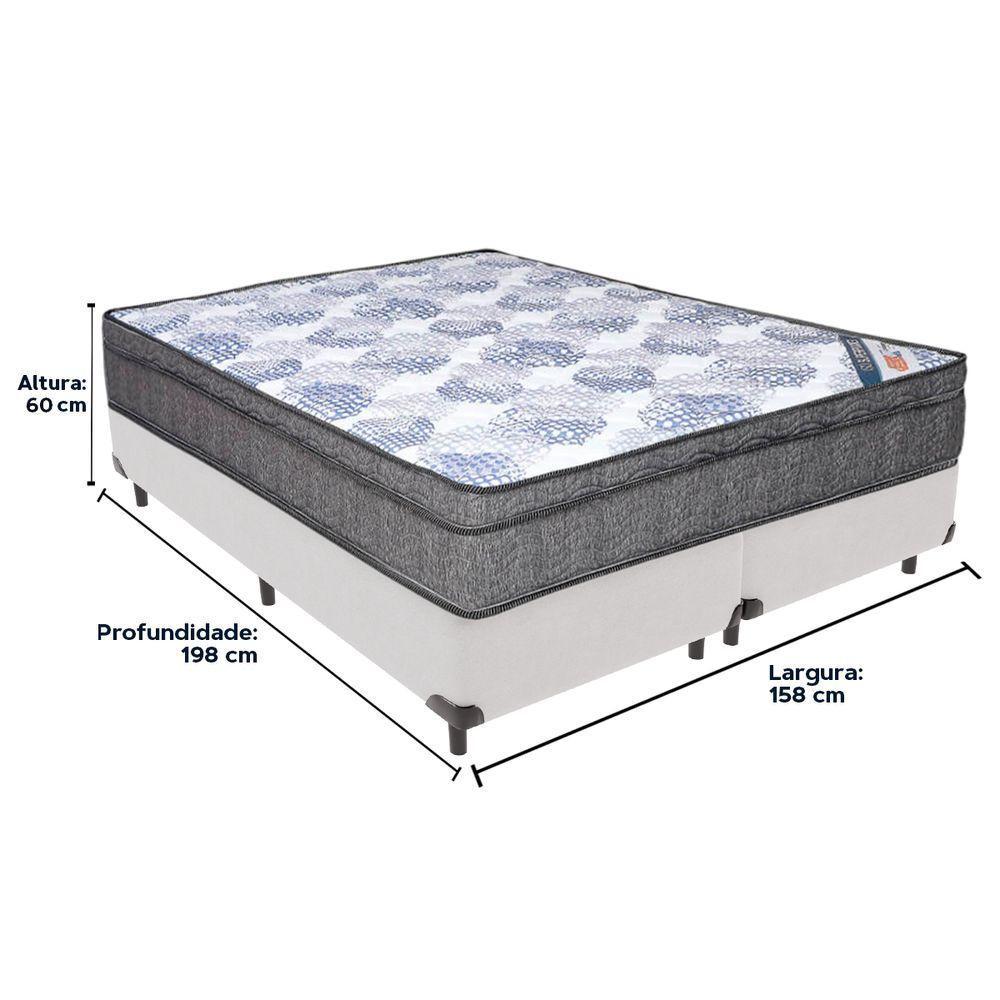 Cama Box Branco E Colchão Iso Superpocket Molas Ensacadas Queen Ortobom - 3