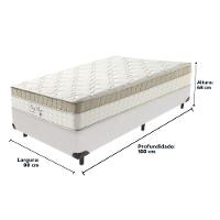 Cama Box Branco E Colchão King Best Molas Ensacadas Solteiro 88x188x33 Anjos - 3