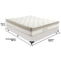 Cama Box Branco E Colchão King Best Bege Molas Ensacadas Casal Anjos - 3